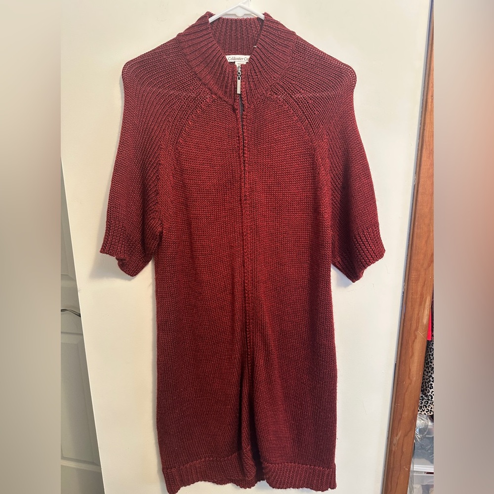 Coldwater Creek Knit Sweater Duster Zip Front | Size M